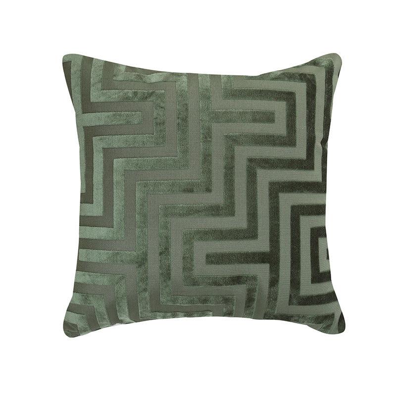 HKM-366291 Velvet Pillowcase for Bedside and Living Room - Fashion Simple Print in Milk White, Matcha Green, Orange, Camel, Burgundy, Black (45x45CM/50x50CM)
