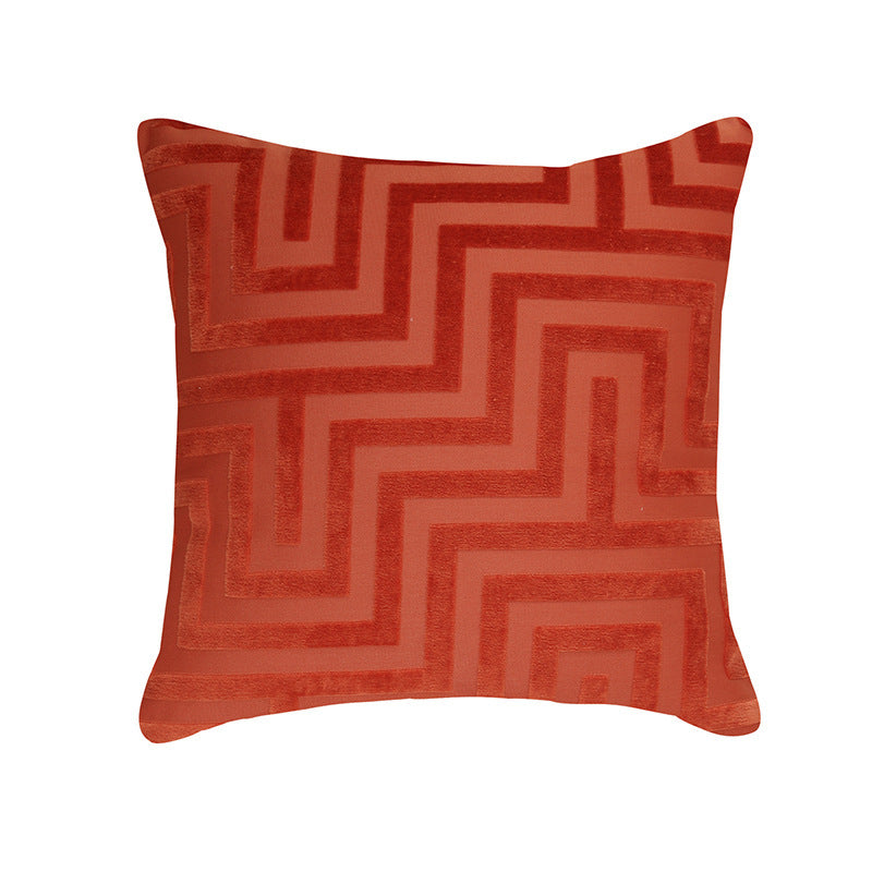 HKM-366291 Velvet Pillowcase for Bedside and Living Room - Fashion Simple Print in Milk White, Matcha Green, Orange, Camel, Burgundy, Black (45x45CM/50x50CM)