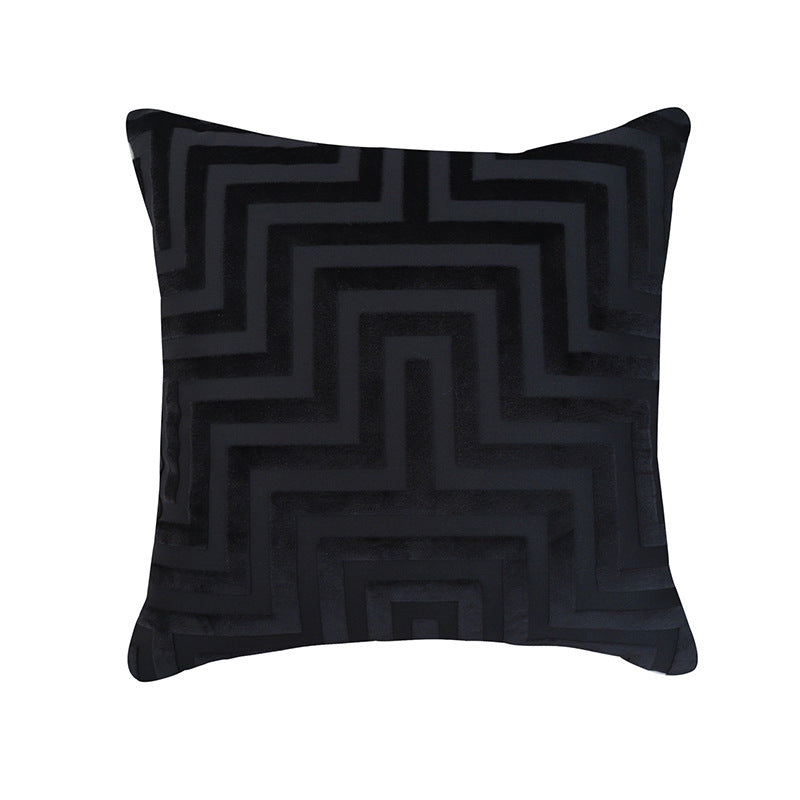 HKM-366291 Velvet Pillowcase for Bedside and Living Room - Fashion Simple Print in Milk White, Matcha Green, Orange, Camel, Burgundy, Black (45x45CM/50x50CM)