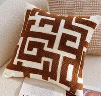 HKM-366291 Velvet Pillowcase for Bedside and Living Room - Fashion Simple Print in Milk White, Matcha Green, Orange, Camel, Burgundy, Black (45x45CM/50x50CM)