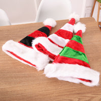 HKM-366611 Double-layer Plush Christmas Hat for Unisex - Red and Black, Red and Green, Red and White Options