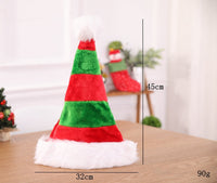 HKM-366611 Double-layer Plush Christmas Hat for Unisex - Red and Black, Red and Green, Red and White Options