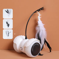 HKM-366611 USB Charging Cat Remote Control Feather Smart Electric Balance Car Funny Cat Toy Electronic Pet Cat Toy Smart Cat Teaser Playing