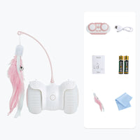 HKM-366611 USB Charging Cat Remote Control Feather Smart Electric Balance Car Funny Cat Toy Electronic Pet Cat Toy Smart Cat Teaser Playing