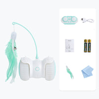 HKM-366611 USB Charging Cat Remote Control Feather Smart Electric Balance Car Funny Cat Toy Electronic Pet Cat Toy Smart Cat Teaser Playing