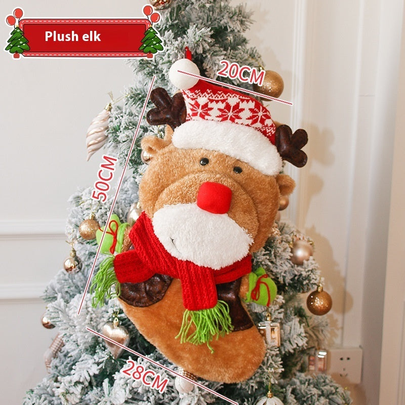 HKM-366803 Christmas Stockings Set in Large, Medium, and Small Sizes for Festive Decor