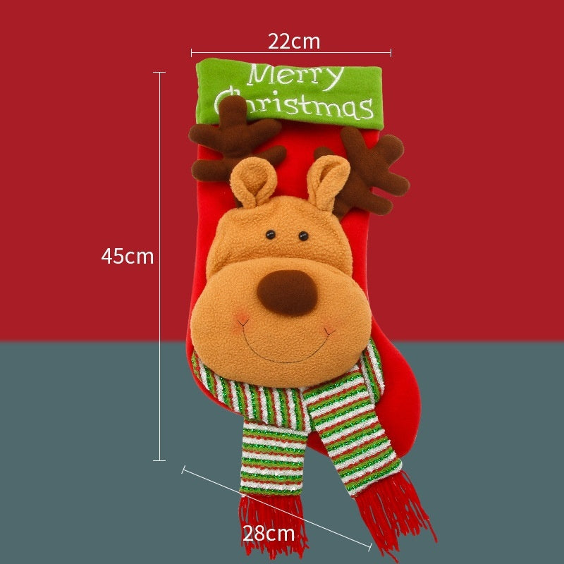 HKM-366803 Christmas Stockings Set in Large, Medium, and Small Sizes for Festive Decor