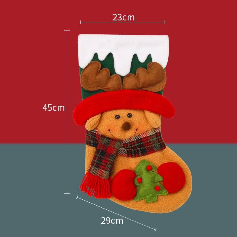 HKM-366803 Christmas Stockings Set in Large, Medium, and Small Sizes for Festive Decor