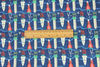 HKM-366803 Nordic Style Rocket Print Cotton Fabric for Handmade DIY Projects - 45cm x 110cm