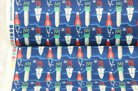 HKM-366803 Nordic Style Rocket Print Cotton Fabric for Handmade DIY Projects - 45cm x 110cm