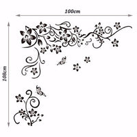 HKM-366931 Floral PVC Wall Sticker Mural Decal - 50x70cm OPP Packaging
