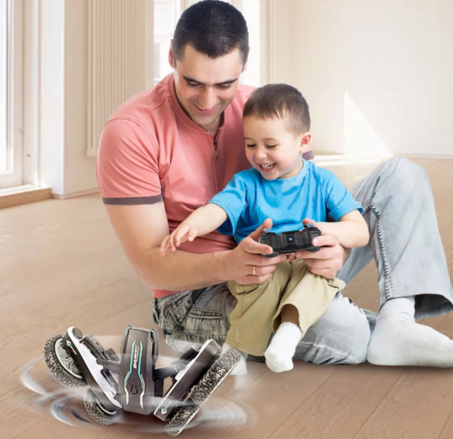 HKM-366995 2.4G Remote Control Double-Sided Stunt Car with 360° Rotation and Follow Me Feature