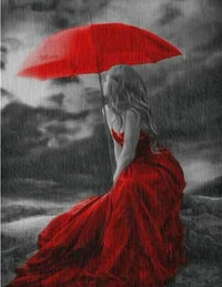 HKM-366995 Rain Girl Decorative Art - Resin Drill Artwork, Multiple Sizes Available