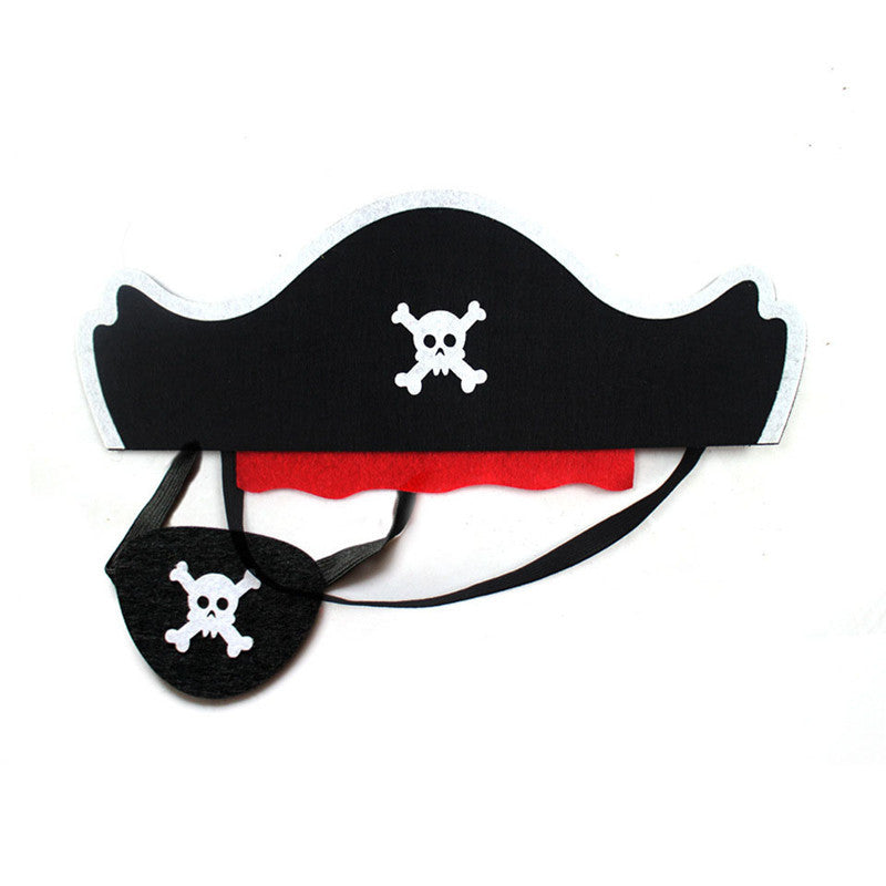 HKM-367123 Caribbean Pirate Hat and Eye Mask Set for Halloween Costumes
