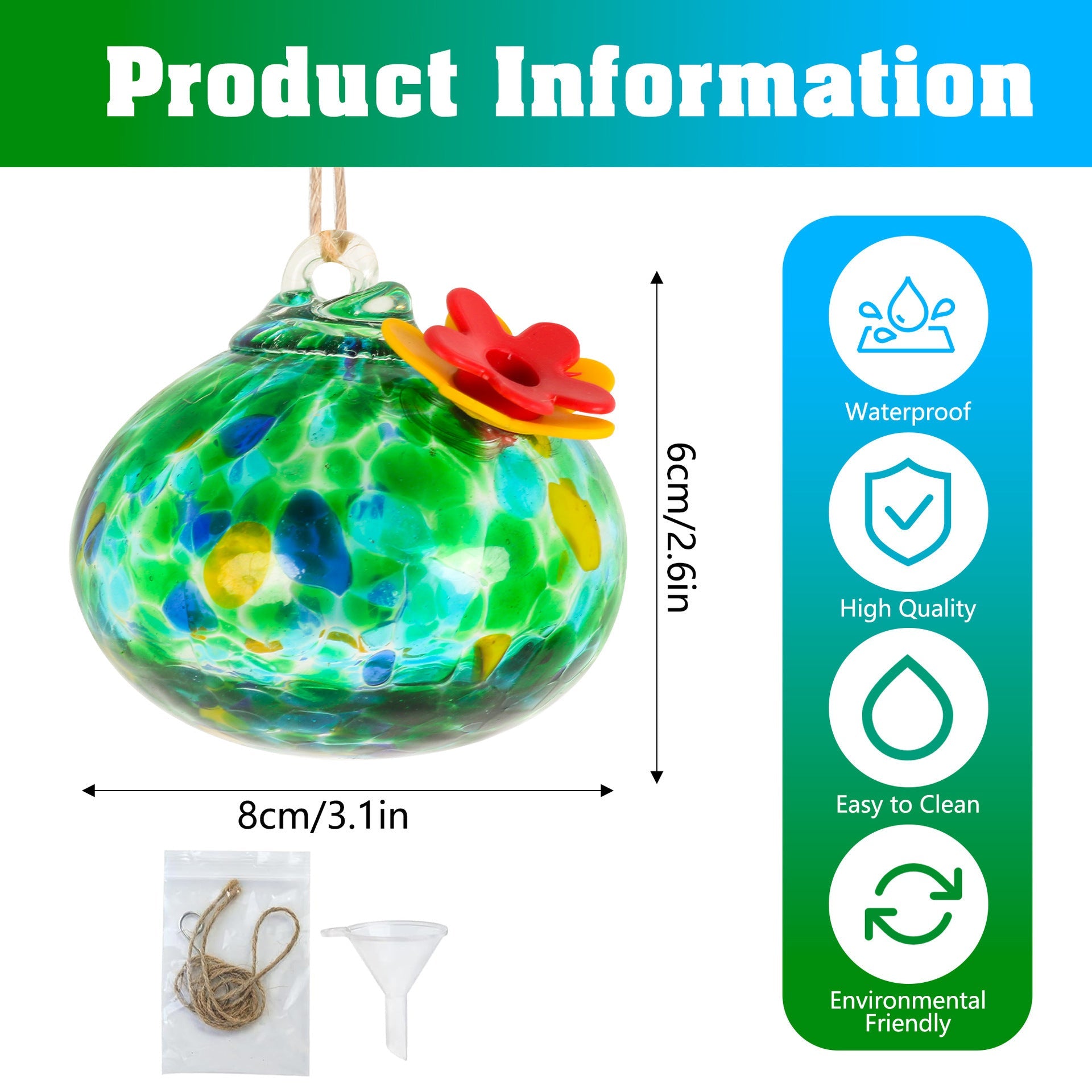 HKM-367251 Elegant Glass Bird Feeder for Outdoor Courtyards - Multiple Styles Available