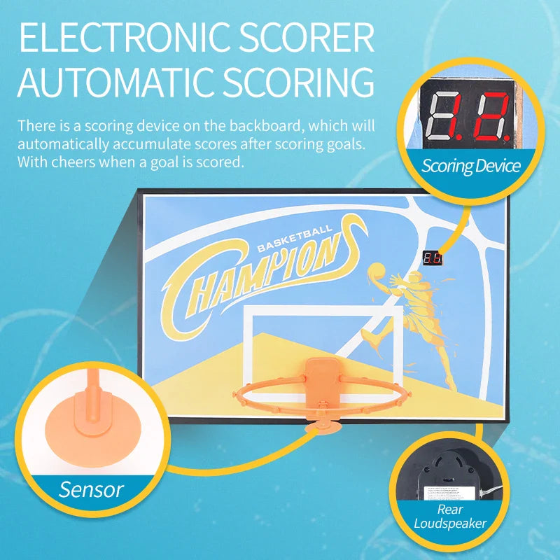 HKM-367251 Indoor Basketball Shooting Stand with Electronic Scoreboard for Kids Ages 3+