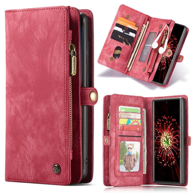 HKM-367251 Samsung Flip Leather Phone Case - Waterproof, Drop Resistant, Simple Solid Color Design