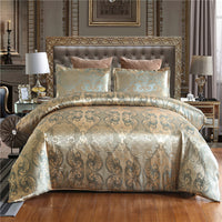 HKM-367315 European Style Satin Jacquard Quilt Cover Set with Pillowcase in Various Colors and Sizes