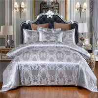 HKM-367315 European Style Satin Jacquard Quilt Cover Set with Pillowcase in Various Colors and Sizes