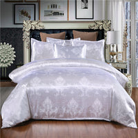 HKM-367315 European Style Satin Jacquard Quilt Cover Set with Pillowcase in Various Colors and Sizes