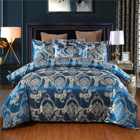 HKM-367315 European Style Satin Jacquard Quilt Cover Set with Pillowcase in Various Colors and Sizes