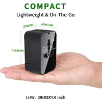 HKM-367507 Universal Worldwide Travel Adapter with USB-C and USB-A Ports for Multiple Countries