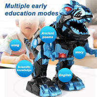 HKM-367571 RC Interactive Deformation Robot Dinosaur with Remote Control, Educational Light & Sound Features for Ages 8+