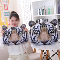 HKM-367827 Plush Tiger Headrest Pillow with Soft Short Plush Filling