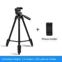 HKM-367891 Portable Aluminum Alloy Tripod for SLR Cameras - 3 Sections, Quick Release Plate, Maximum Height 1390mm
