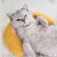 HKM-367955 Cat Pillow U-Shaped Plush Sleep Aid with Catnip for Cervical Support and Comfort