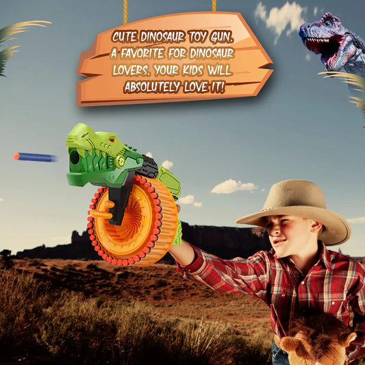 HKM-367955 Dinosaur-Themed Soft Bullet Foam Blasters Set with 120 Foam Bullets for Ages 2 and Up