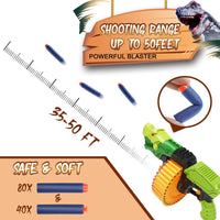 HKM-367955 Dinosaur-Themed Soft Bullet Foam Blasters Set with 120 Foam Bullets for Ages 2 and Up