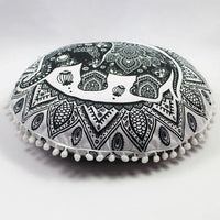 HKM-367955 Floral Round Cushion Cover - 43cm Diameter, Various Colorful Designs