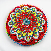 HKM-367955 Floral Round Cushion Cover - 43cm Diameter, Various Colorful Designs