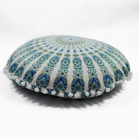 HKM-367955 Floral Round Cushion Cover - 43cm Diameter, Various Colorful Designs
