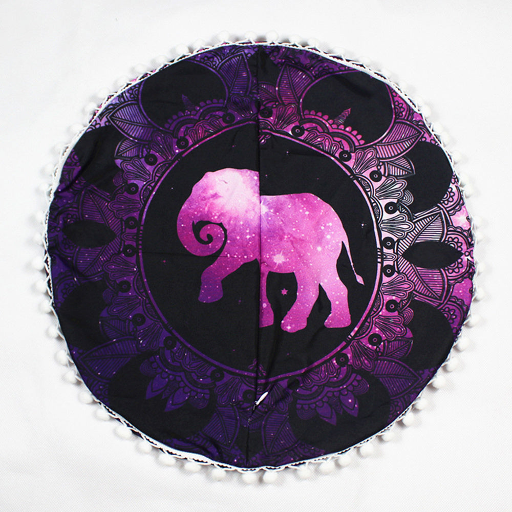HKM-367955 Floral Round Cushion Cover - 43cm Diameter, Various Colorful Designs