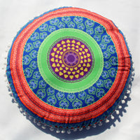 HKM-367955 Floral Round Cushion Cover - 43cm Diameter, Various Colorful Designs