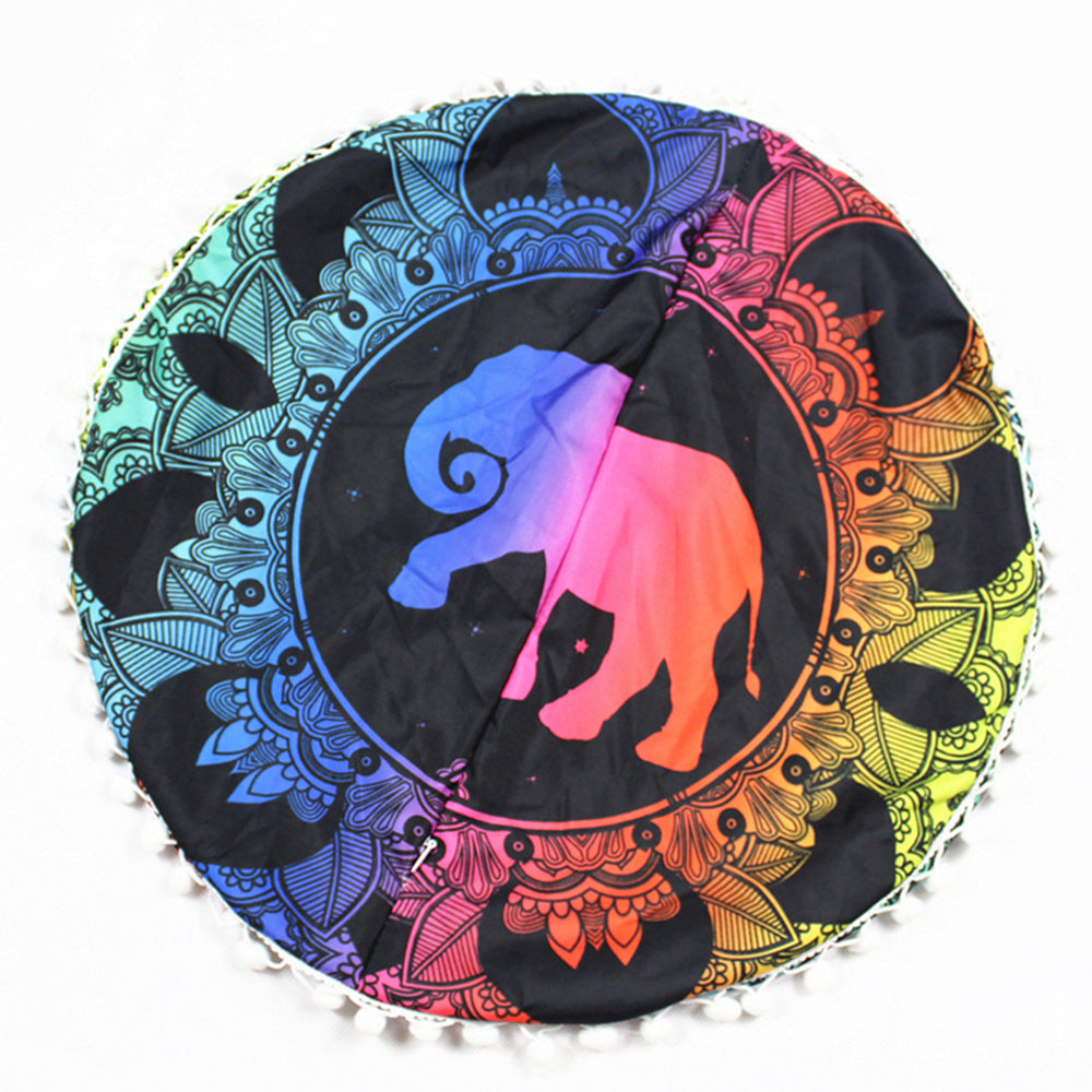 HKM-367955 Floral Round Cushion Cover - 43cm Diameter, Various Colorful Designs