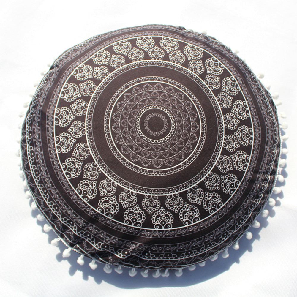 HKM-367955 Floral Round Cushion Cover - 43cm Diameter, Various Colorful Designs