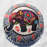 HKM-367955 Floral Round Cushion Cover - 43cm Diameter, Various Colorful Designs