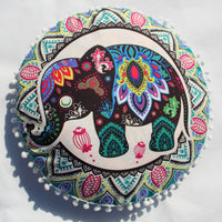 HKM-367955 Floral Round Cushion Cover - 43cm Diameter, Various Colorful Designs