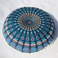 HKM-367955 Floral Round Cushion Cover - 43cm Diameter, Various Colorful Designs