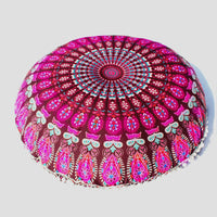 HKM-367955 Floral Round Cushion Cover - 43cm Diameter, Various Colorful Designs