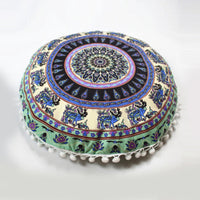 HKM-367955 Floral Round Cushion Cover - 43cm Diameter, Various Colorful Designs