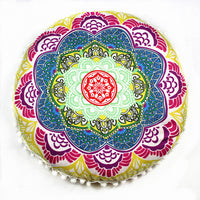HKM-367955 Floral Round Cushion Cover - 43cm Diameter, Various Colorful Designs