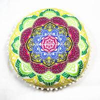 HKM-367955 Floral Round Cushion Cover - 43cm Diameter, Various Colorful Designs