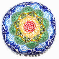 HKM-367955 Floral Round Cushion Cover - 43cm Diameter, Various Colorful Designs