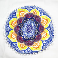 HKM-367955 Floral Round Cushion Cover - 43cm Diameter, Various Colorful Designs