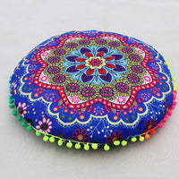 HKM-367955 Floral Round Cushion Cover - 43cm Diameter, Various Colorful Designs