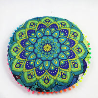 HKM-367955 Floral Round Cushion Cover - 43cm Diameter, Various Colorful Designs